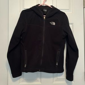 North Face fleece jacket with hood size M